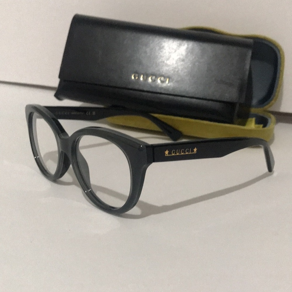 New Authentic Gucci Women's Gray Cat-Eye Optical Glasses